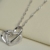 925 Sterling Silber Doppel liebe Herzen Halskette mit 45cm sterling Silber kette Schmuck - 