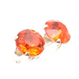 925 Sterling Silber Ohrstecker Ohrringe handgefertigt mit funkelnden Hyacinth Orange Kristall aus SWAROVSKI®. -