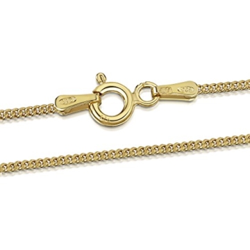 Amberta 925 Sterlingsilber 18K Vergoldet Damen-Halskette - Panzerkette - 1.3 mm - Verschiedene Längen: 40 45 50 55 60 70 cm -