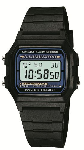 Casio Collection – Herren-Armbanduhr mit Digital-Display und Resin-Armband – F-105W-1AWYEF -