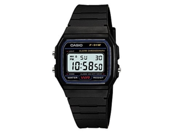 Casio Collection – Unisex-Armbanduhr mit Digital-Display und Resin-Armband – F-91W-1YER -