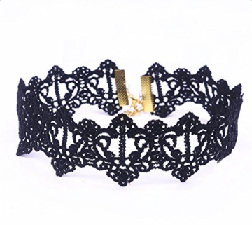 Da.Wa 10 Stück Halsketten Set Vintage Schwarze Klassische Gotische Tattoo Spitze Choker Halskette für Damen Mädchen - 
