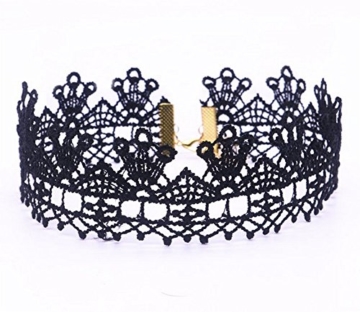Da.Wa 10 Stück Halsketten Set Vintage Schwarze Klassische Gotische Tattoo Spitze Choker Halskette für Damen Mädchen - 