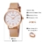 Damen-Armbanduhr - VOEONS - Minimalismus Leder Braun/Rosegold Damen Uhren E1078M - 