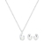 Diamore Damen-Schmuckset Halskette + Ohrringe Brautschmuck (SI2) 0.05ct 925 Silber Diamant (0.05 ct) Brillantschlif Süßwasserzuchtperle Weiß - 