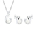 Diamore Damen-Schmuckset Halskette + Ohrringe Brautschmuck (SI2) 0.05ct 925 Silber Diamant (0.05 ct) Brillantschlif Süßwasserzuchtperle Weiß -