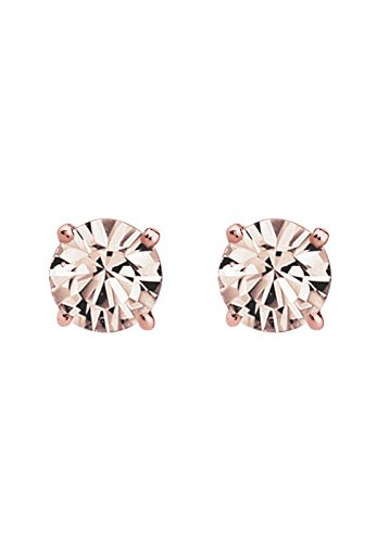Elli Damen-Ohrstecker Roségold Swarovski Kristalle 925 Silber Swarovski Kristall rosa Brillantschliff - 