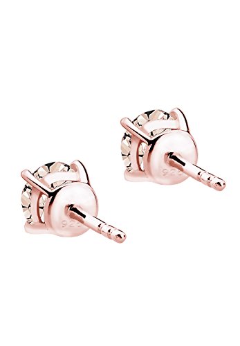 Elli Damen-Ohrstecker Roségold Swarovski Kristalle 925 Silber Swarovski Kristall rosa Brillantschliff - 