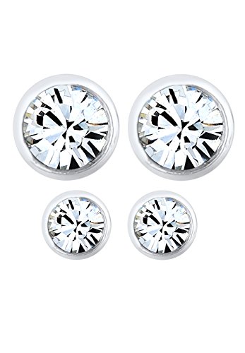 Elli Damen-Ohrstecker-Set Basic 925 Sterlingsilber mit Kristallen von Swarovski - 