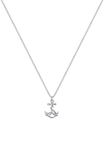 Elli Halskette Anker Symbol Maritim See 925 Sterling Silber 45cm - 