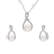 EVER FAITH® Damen 925 Sterling Silber CZ Süßwasser kultiviert Perle 8 Unendlichkeit Halskette Ohrringe Set -