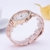FEITONG Damenuhr Luxus Uhr Künstlich Kristallrhinestone Edelstahl Band Analoge Quarz Armbanduhr Rose Gold - 