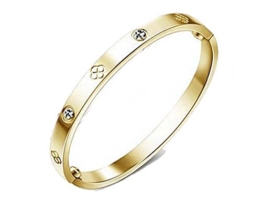 findout Damen 14K Roségold vergoldet Titan Stahl Ewigkeit Ring Armband, Frauen Mädchen, (f1393) (yellow gold plated) -