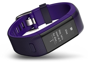 Garmin vívosmart HR+ Fitness-Tracker - GPS-fähig, Herzfrequenzmessung am Handgelenk, Smart Notifications Purple, M - L, 010-01955-31 - 