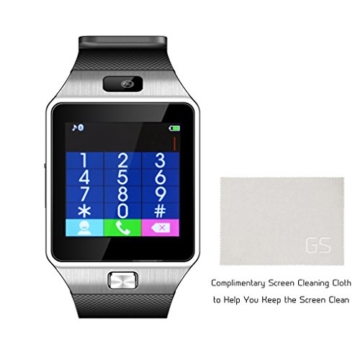 GSTEK Bluetooth Smartwatch Armbanduhr Handy-Uhr Smart Watch Uhr mit Kamera Schrittzähler Unterstützungs TF / SIM Karte für Android Samsung, HTC, Sony, LG, Blackberry, Huawei - 