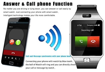 GSTEK Bluetooth Smartwatch Armbanduhr Handy-Uhr Smart Watch Uhr mit Kamera Schrittzähler Unterstützungs TF / SIM Karte für Android Samsung, HTC, Sony, LG, Blackberry, Huawei - 