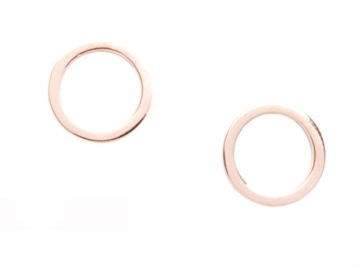 Happiness Boutique Damen Offen Kreis Ohrstecker Rosegold | Kleine Runde Ohrringe aus Titan mit Rosegold Überzogen Minimalist Design - 