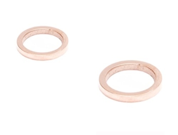 Happiness Boutique Damen Offen Kreis Ohrstecker Rosegold | Kleine Runde Ohrringe aus Titan mit Rosegold Überzogen Minimalist Design - 