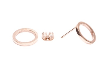 Happiness Boutique Damen Offen Kreis Ohrstecker Rosegold | Kleine Runde Ohrringe aus Titan mit Rosegold Überzogen Minimalist Design -