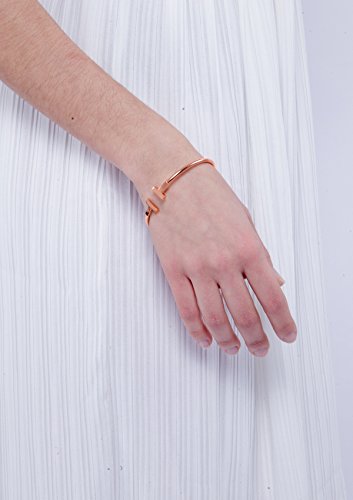 Happiness Boutique Damen Offener Armreif Rosegold Titan | Armband Minimalist Armschmuck für Frauen - 