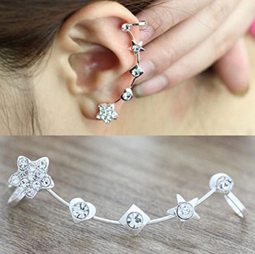 Hosaire 1 Paar Ohrringe Fashion Lovely Crystal Star ear clip Ohrring für No Ohr Löcher Damen Girl 's Jewelry Accessories -