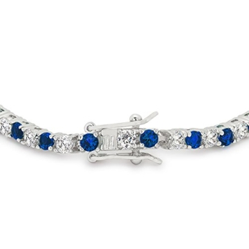 Isady - Kate – Stil Kate Middleton – Damen Armband - Armreif - 14 Karat (585) Weißgold platiert – Zirkonium Blau und Transparent - 