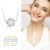 J.Rosée Kette Damen 925 Sterling Silber Zirkonia Halskette Silber mit Herz Anhänger 