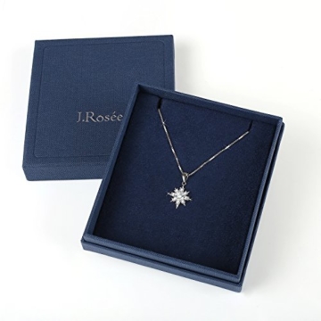 J.Rosée Kette Damen Halskette Silber Schmuck 925 Sterling Silber Zirkonia mit Schneeflocken Anhänger 