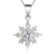 J.Rosée Kette Damen Halskette Silber Schmuck 925 Sterling Silber Zirkonia mit Schneeflocken Anhänger "Funkelnder Stern" 45cm Kette -