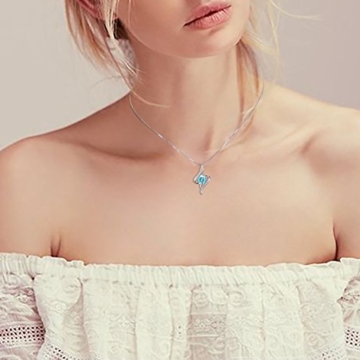 J.Rosée Kette Damen Silber Halskette 925 Sterling Silber 3A Zirkonia Anhänger 