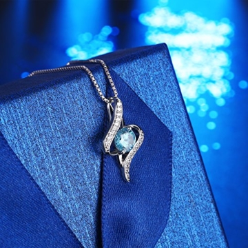 J.Rosée Kette Damen Silber Halskette 925 Sterling Silber 3A Zirkonia Anhänger 