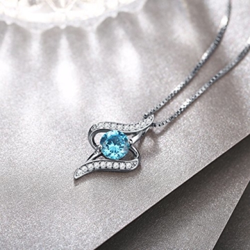 J.Rosée Kette Damen Silber Halskette 925 Sterling Silber 3A Zirkonia Anhänger 