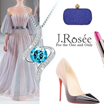 J.Rosée Kette Damen Silber Halskette 925 Sterling Silber 3A Zirkonia Anhänger 