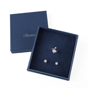 J.Rosée Ohrringe Damen Silber Ohrstecker und Ringe 925 Sterling Silber Zirkonia mit Schneeflocken 