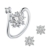J.Rosée Ohrringe Damen Silber Ohrstecker und Ringe 925 Sterling Silber Zirkonia mit Schneeflocken "Schlichte Liebe" Schmuck Set mit Etui -