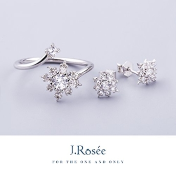 J.Rosée Ohrringe Damen Silber Ohrstecker und Ringe 925 Sterling Silber Zirkonia mit Schneeflocken 