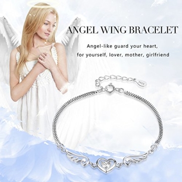 J.SHINE Schmuck Damen Armband Set Engelsflügel Herz Basic 925 Sterling Silber Zirkonia mit Etui - 