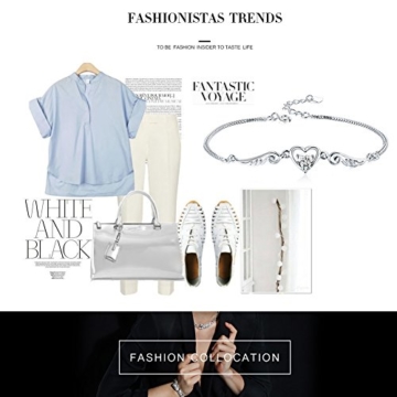 J.SHINE Schmuck Damen Armband Set Engelsflügel Herz Basic 925 Sterling Silber Zirkonia mit Etui - 