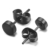 Jstyle 6 Paare Edelstahl mini Ohrstecker allergiefrei schwarze Ohrringe für Männer Frauen Durchmesser 3-8mm - 