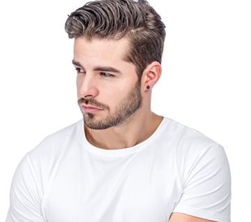 Jstyle 6 Paare Edelstahl mini Ohrstecker allergiefrei schwarze Ohrringe für Männer Frauen Durchmesser 3-8mm - 