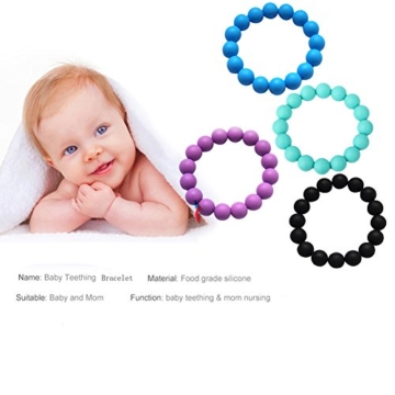 kaigeli888 Silikon Lebensmittelqualität BPA-freie Kinderkrankheiten Halskette Beißring für Mama zu tragen und Armband/Armreif - 