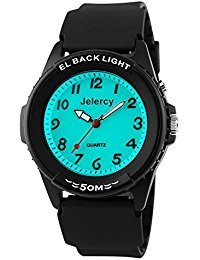 Kinder Armbanduhr Jungen Analog Wasserdicht Uhren für Jungs und Mädchen,Schwarz Kinderuhren -