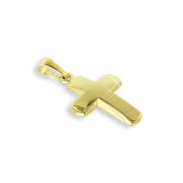 Kreuz Anhänger für Taufe und Kinder echt 14 Karat Gold 585 22mm (Art. 203124) GRATIS-SOFORT-GRAVUR -