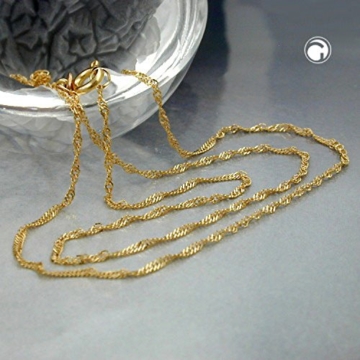 Latotsa 14 Karat 585 Gelbgold Gold Singapurkette Singapur Kette Halskette Goldkette Schmuck Collier 45cm - 