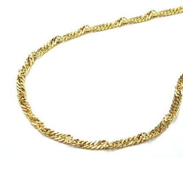 Latotsa 14 Karat 585 Gelbgold Gold Singapurkette Singapur Kette Halskette Goldkette Schmuck Collier 45cm -