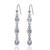 MATERIA 925 Silber Ohrhänger lang mit Blautopas 6x53mm - Damen Ohrringe blau rhodiniert inkl. Schmuckbox #SO-183 -