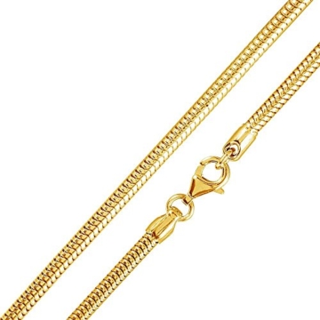 MATERIA 925 Silber Schlangenkette Gold - Damen Halskette 18K vergoldet 750er Gold Kette 1,2mm in 40 - 90 cm #K22-G, Länge Halskette:40 cm -