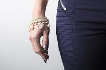 Modisches Bettelarmband Charm Damen Mädchen Armband Armschmuck Armreif Schmuck Perlenarmband Accessoire in weiß von der Marke MyBeautyworld24 - 