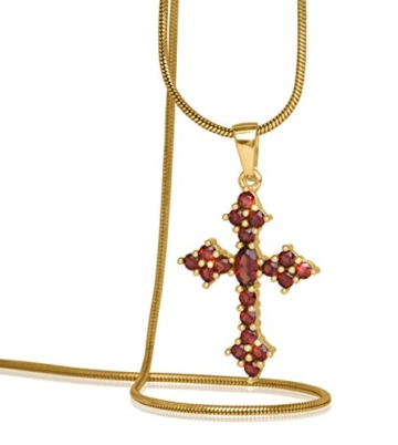 MyGold Granat-Anhänger (ohne Kette) Gold 585 Edelsteine Kreuz Hochglanz Glorian V0011511 - 