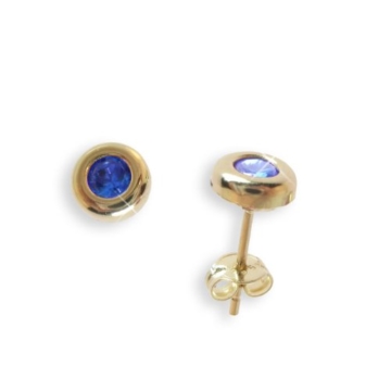 Ohrstecker per Stück echt 14 Karat Gold 585 mit Saphir 3mm (Art 602006/811167) -